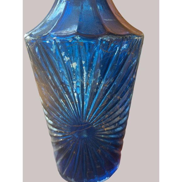 Imported McGill Canadian Whiskey 2 Cobalt Blue Decanters Bottled by James B Beam - Picture 5 of 10